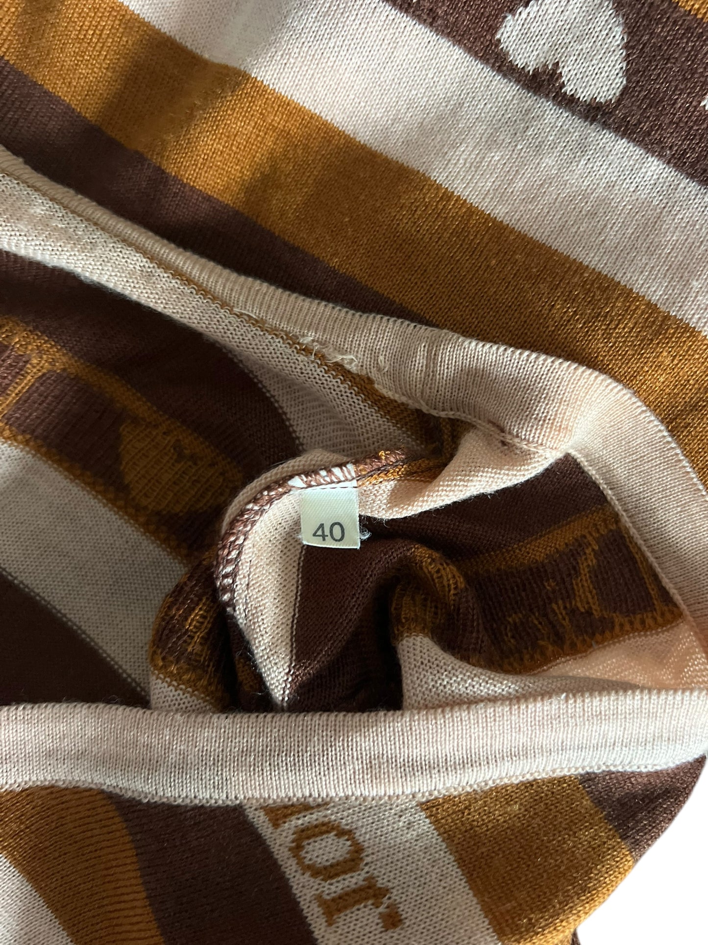 CHRISTIAN DIOR F/W 2005 Striped Logo Cardigan (L)