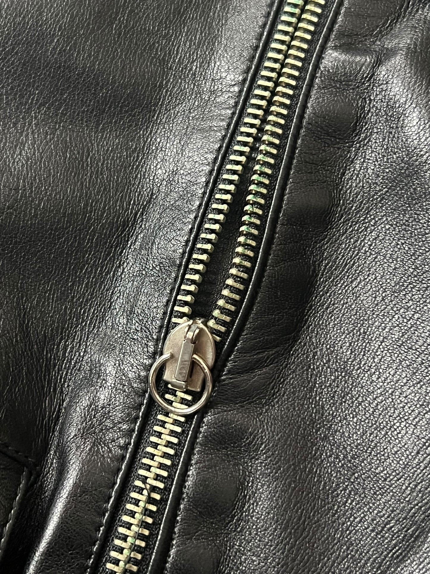 ROBERTO CAVALLI 2000s Embossed Black Leather Biker Vest (L)