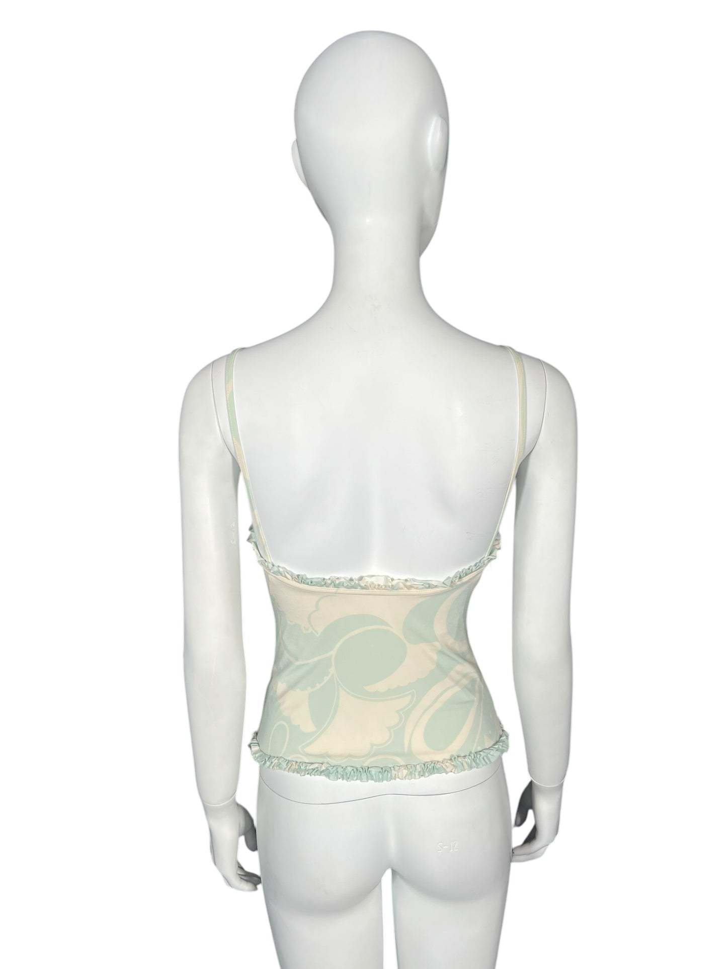 LOUIS VUITTON Pastel Printed Ruffle Trim Camisole (S)