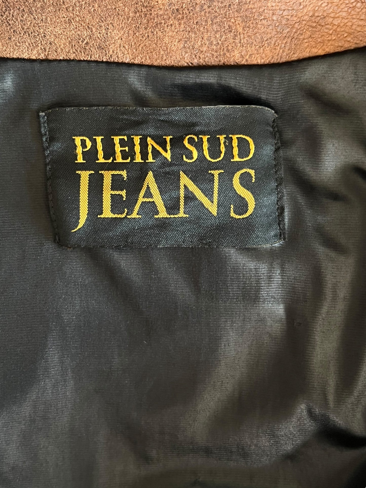 PLEIN SUD 1990s Brown Lace-Up Leather Jacket (S)