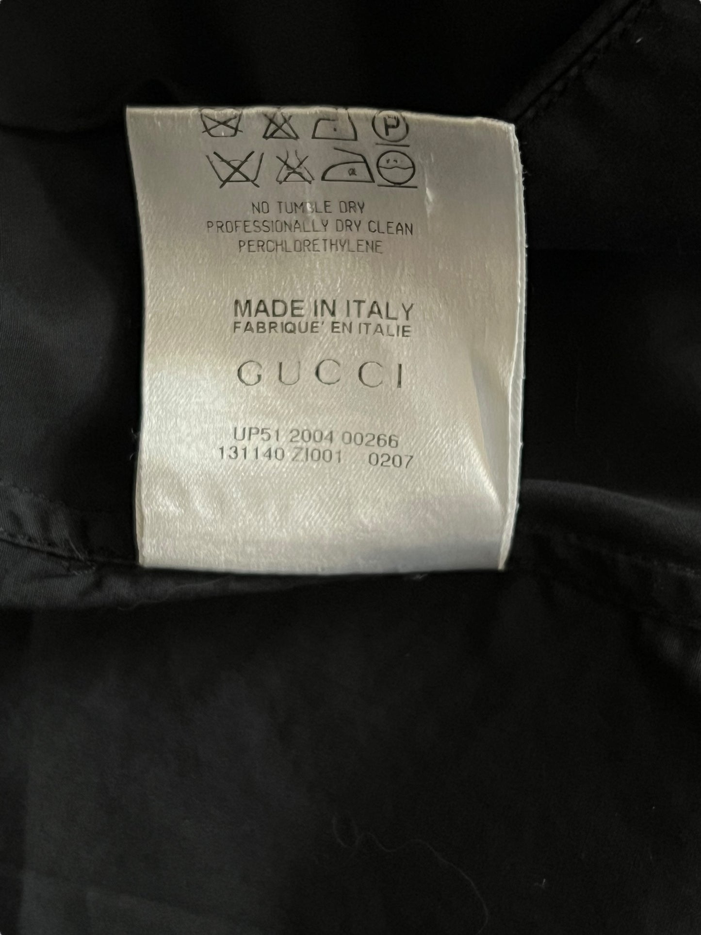 GUCCI F/W 2004 Tom Ford Black Bow-Detail Shirt (L)