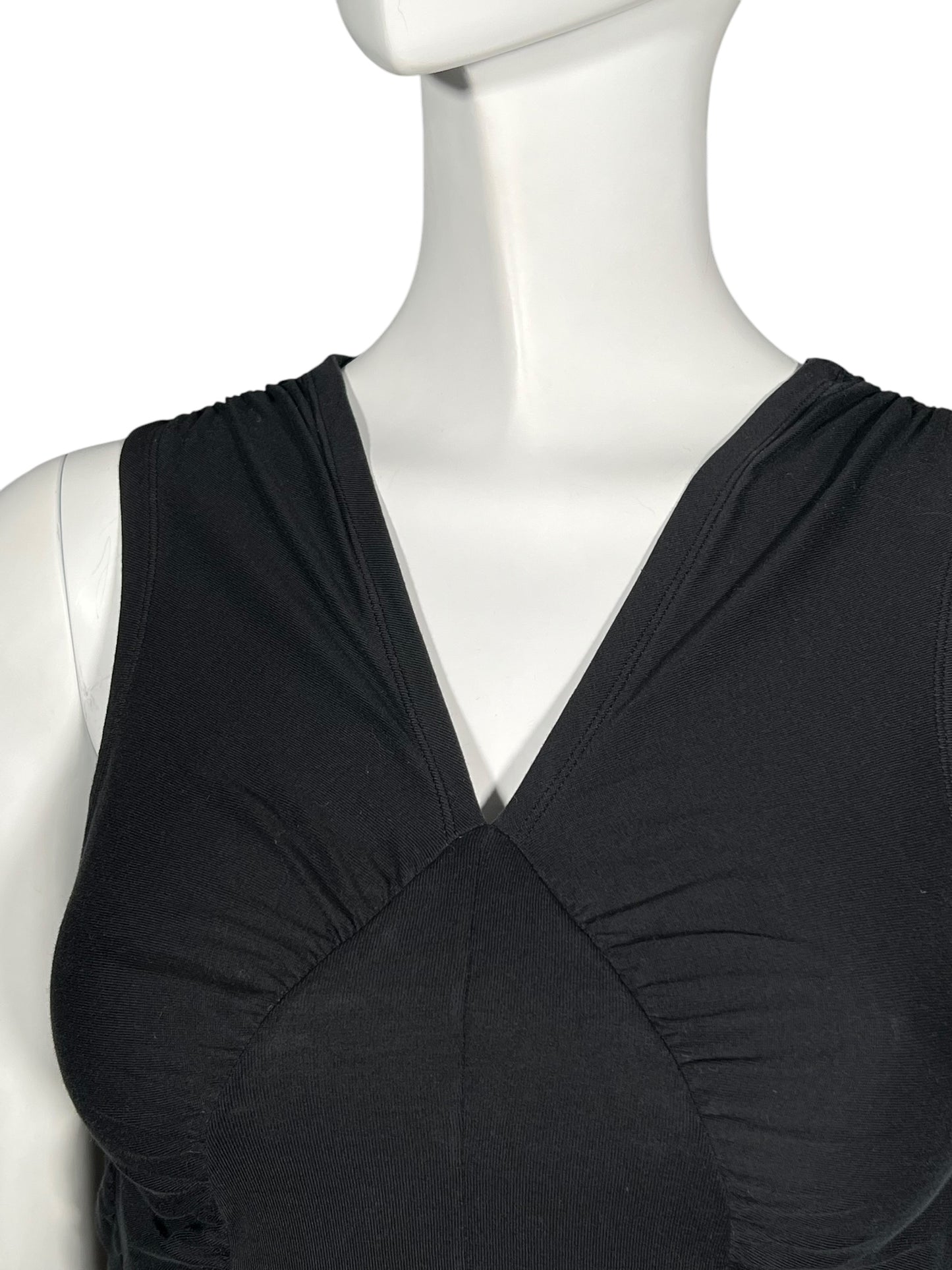 YVES SAINT LAURENT S/S 2003 Tom Ford Ruched Black Sleeveless Top (S)