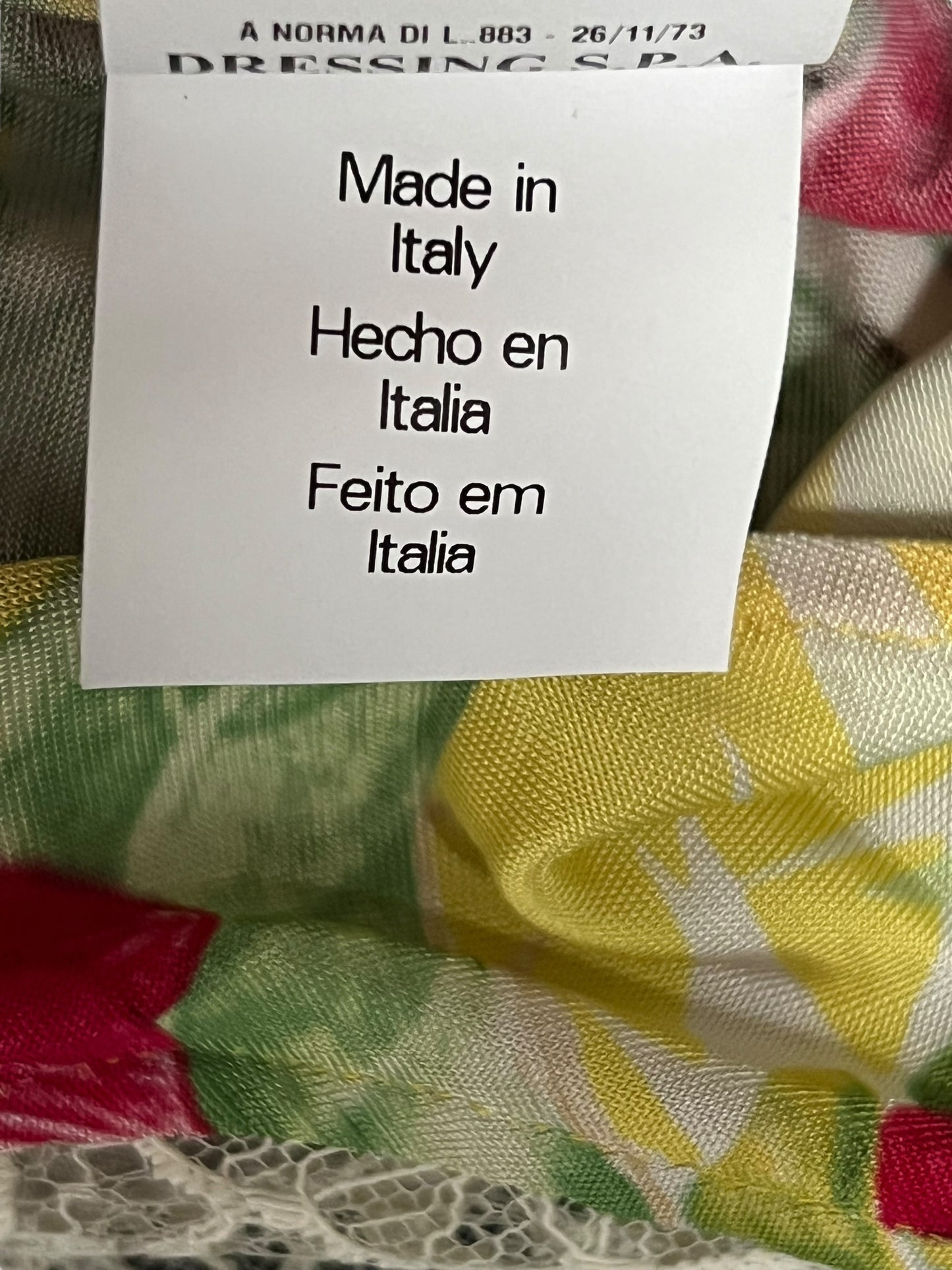 ROBERTO CAVALLI S/S 2003 Yellow Eagle Print Dress (L)