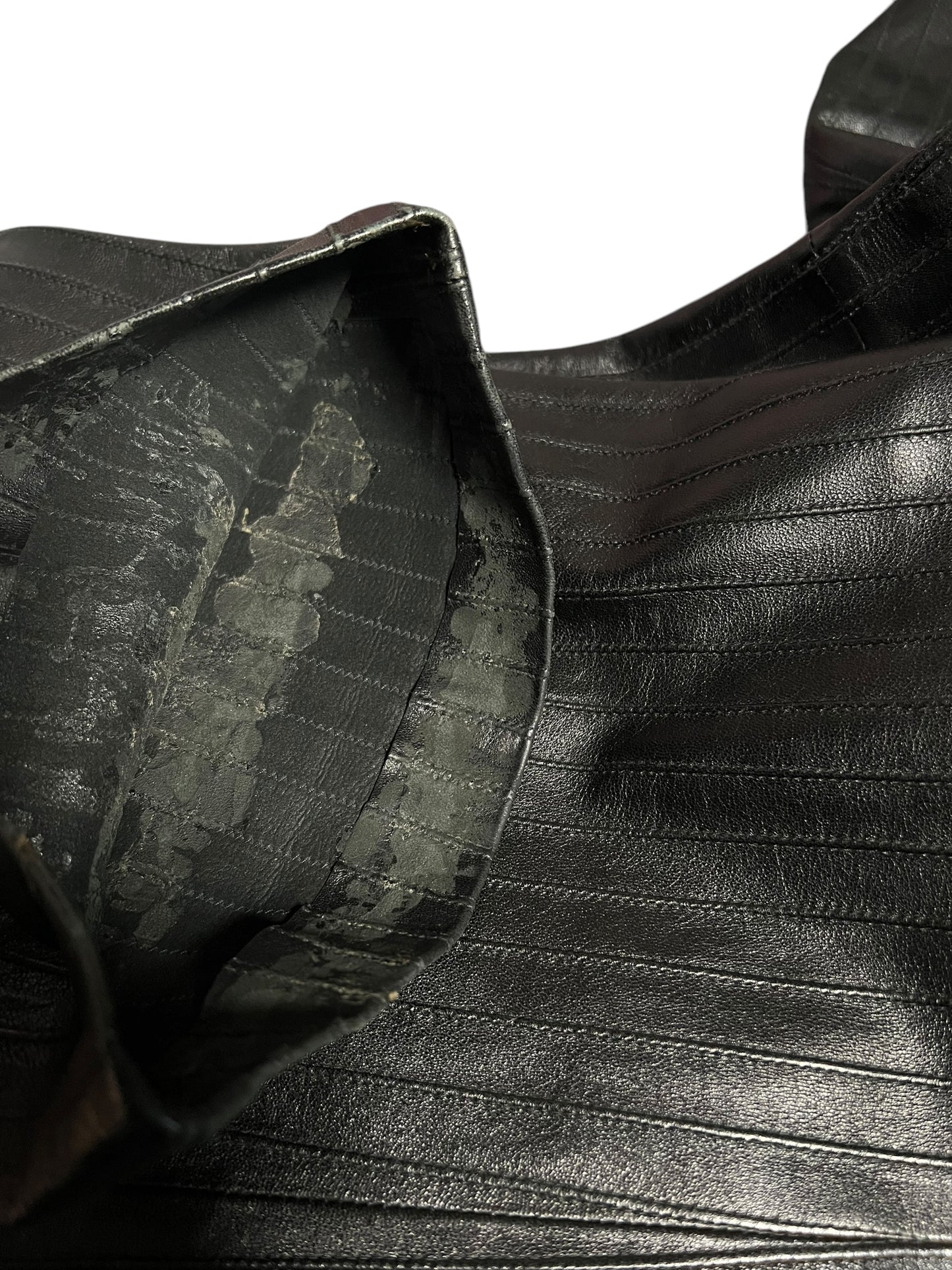 GUCCI F/W 1999 Tom Ford Black Leather Pinstripe Trousers (S)