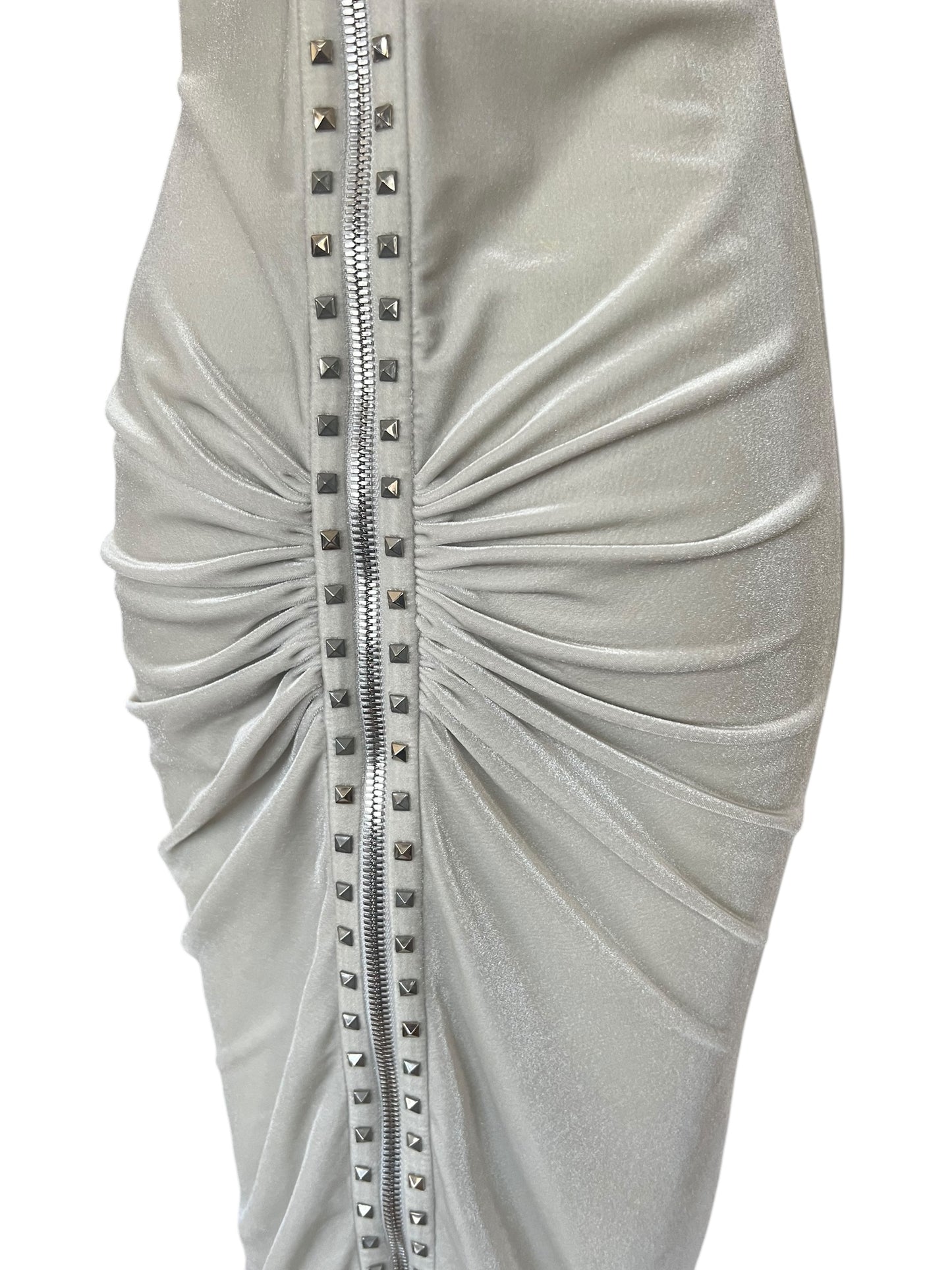VERSACE F/W 2004 “Punk” Studded White Ruched Dress (M-L)