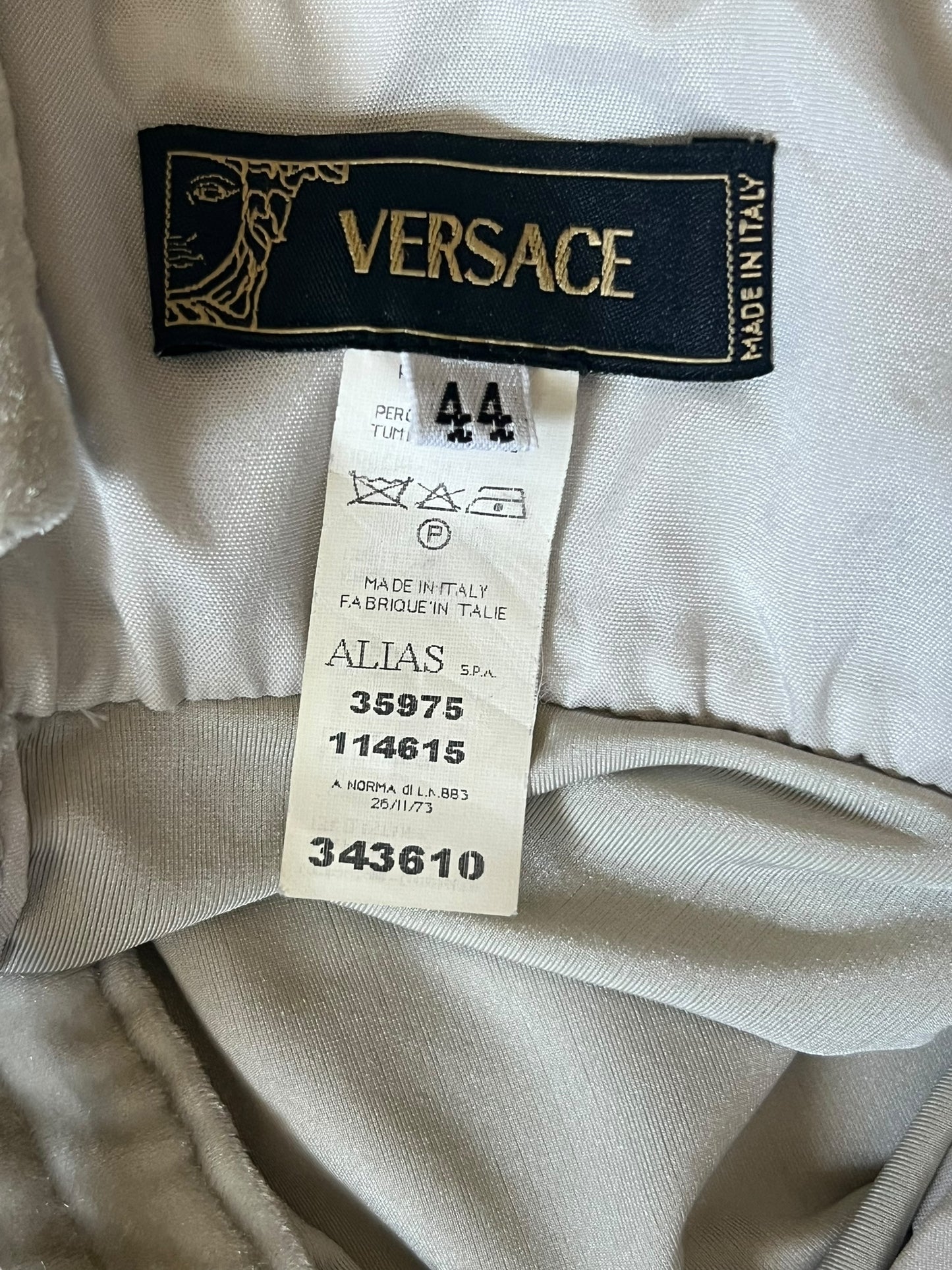 VERSACE F/W 2004 “Punk” Studded White Ruched Dress (M-L)