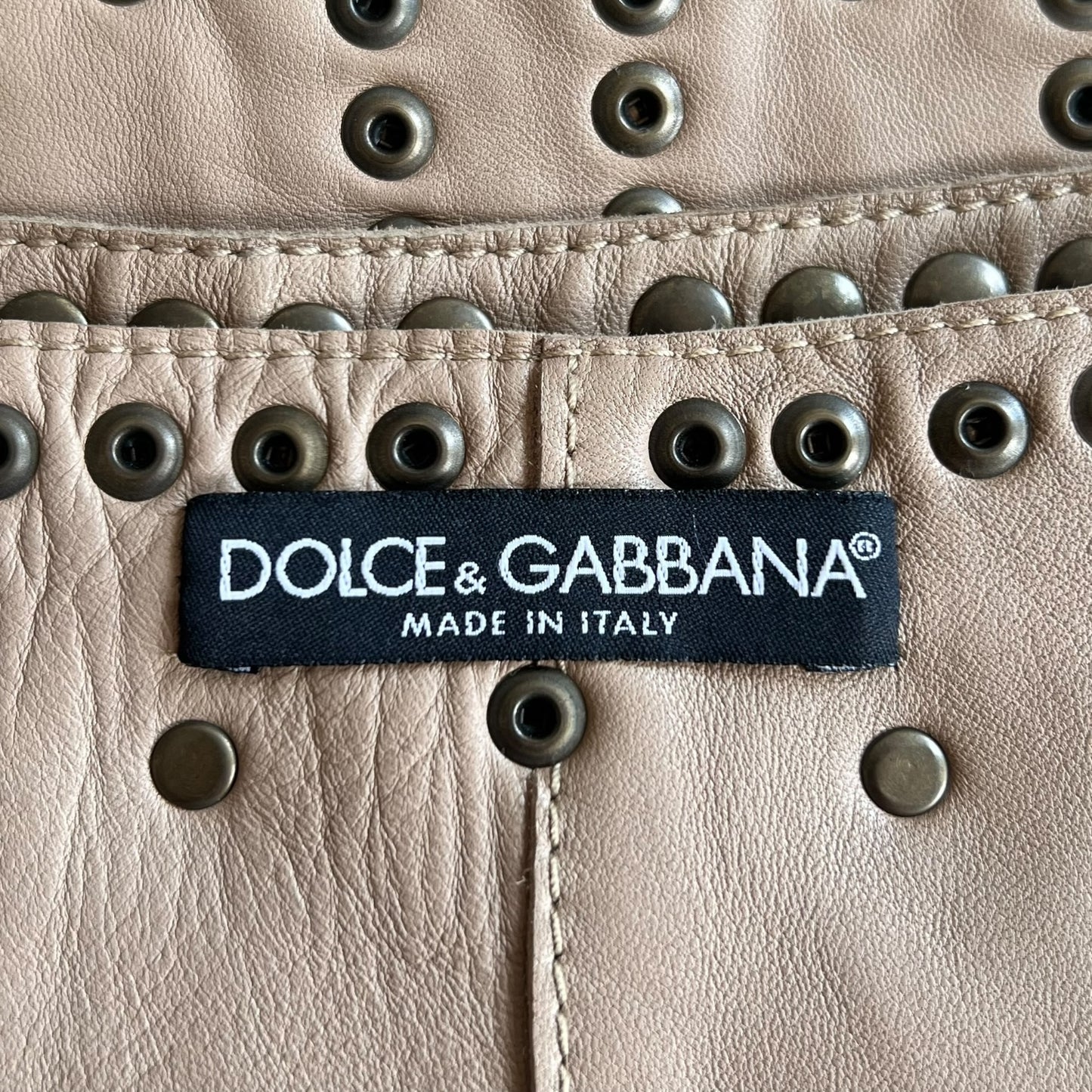 Dolce & Gabbana S/S 2003 Studded Leather Mini Skirt