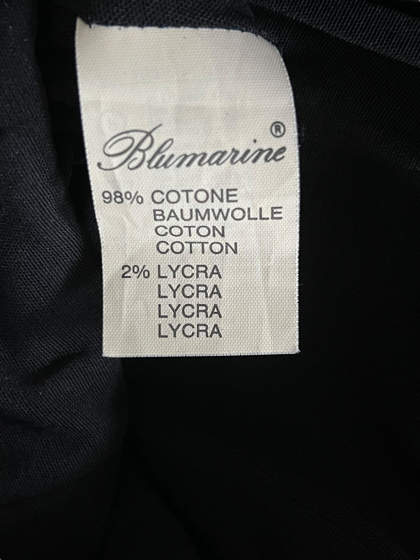 BLUMARINE S/S 1991 Navy Velvet Dress with Red Bow Detail (M)