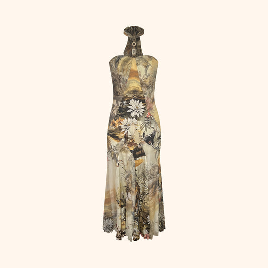 Roberto Cavalli Class S/S 2008 Jungle Print Silk Gown