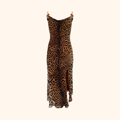 Christian Dior F/W 2004 Cheetah Print Silk Dress