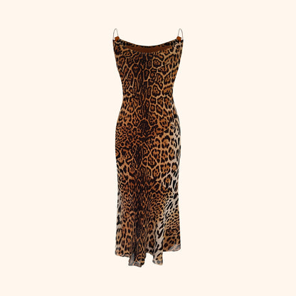 Christian Dior F/W 2004 Cheetah Print Silk Dress