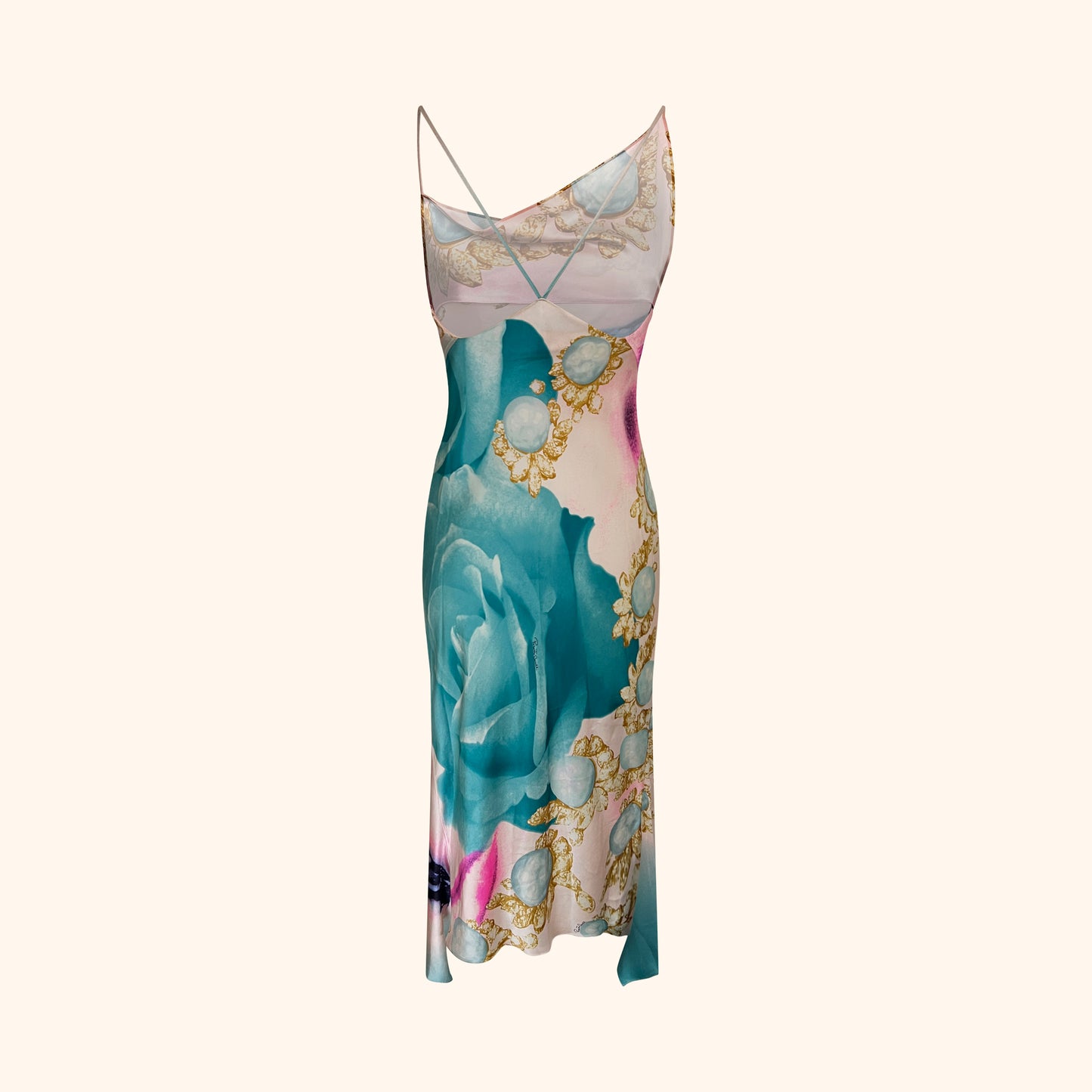 Roberto Cavalli S/S 2001 Elizabeth Taylor Eye Print Silk Dress