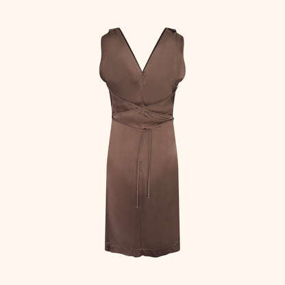Vivienne Westwood Draped Brown Satin Dress