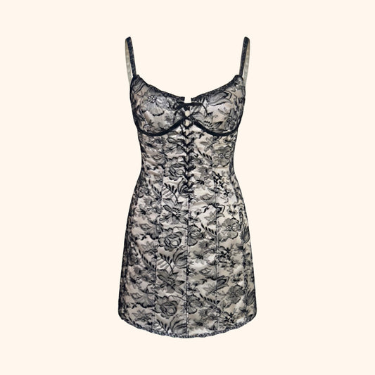 Lolita Lempicka F/W 1994 Lace-Up Corset Mini Dress