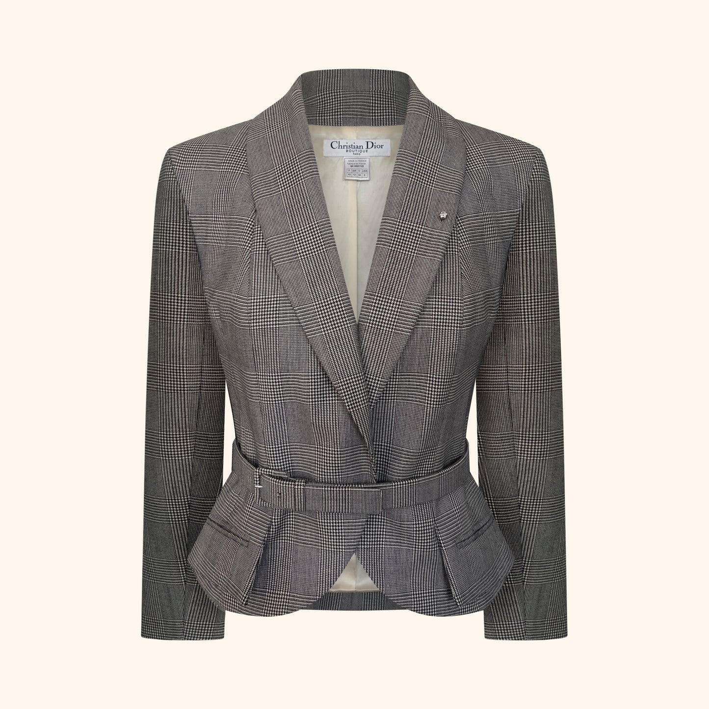 Christian Dior by John Galliano F/W 1999 Prince of Wales Belted Jacket