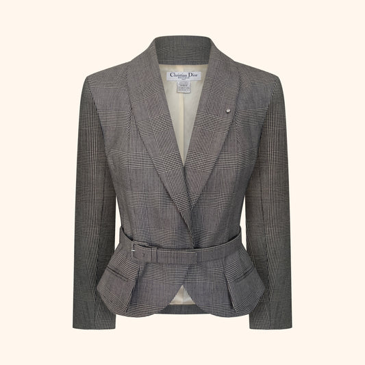 Christian Dior by John Galliano F/W 1999 Prince of Wales Belted Jacket