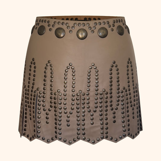 Dolce & Gabbana S/S 2003 Studded Leather Mini Skirt