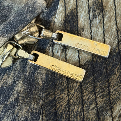 Roberto Cavalli 2003 Silk Laced Animal Print Corset