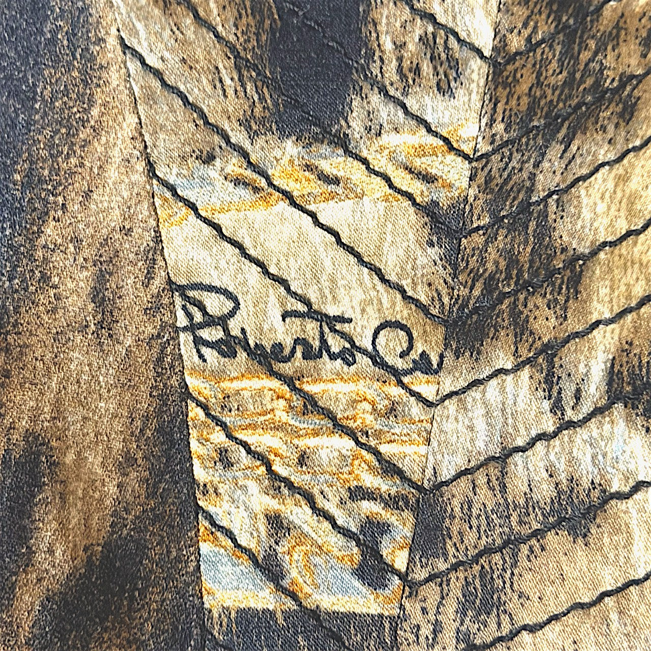 Roberto Cavalli 2003 Silk Laced Animal Print Corset