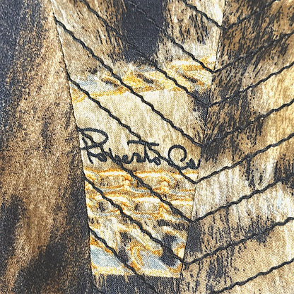 Roberto Cavalli 2003 Silk Laced Animal Print Corset