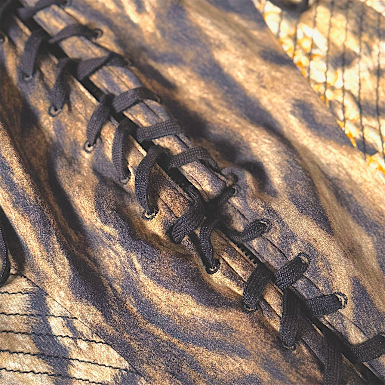 Roberto Cavalli 2003 Silk Laced Animal Print Corset