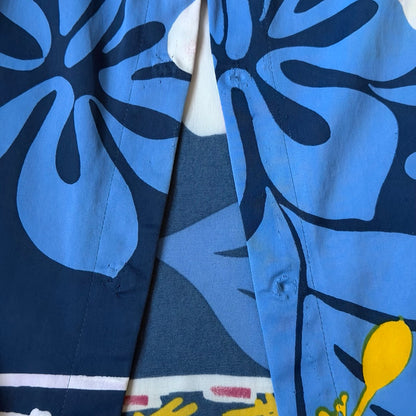 D&G S/S 2000 Runway Hawaian Flower Blue Dress