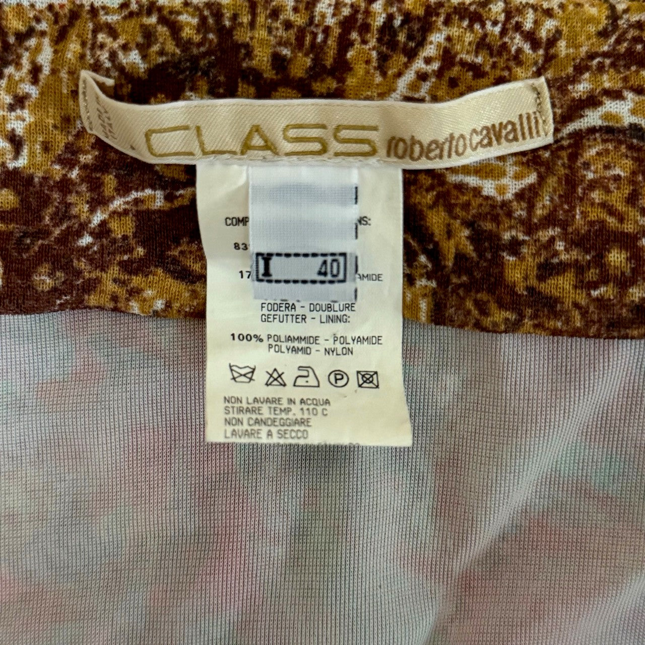 Roberto Cavalli "Class" 2000s Floral & Leopard Patchwork Halter Midi Dress