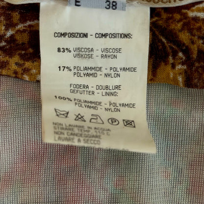 Roberto Cavalli "Class" 2000s Floral & Leopard Patchwork Halter Midi Dress