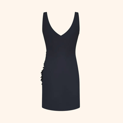 Versace by Donatella F/W 2006 Black Ruffle Midi Dress