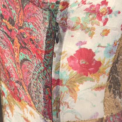 Roberto Cavalli Class 2000s Silk Patchwork Slip Dress