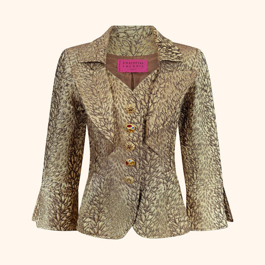 Christian Lacroix 1990s Gold Baroque Brocade Jacket