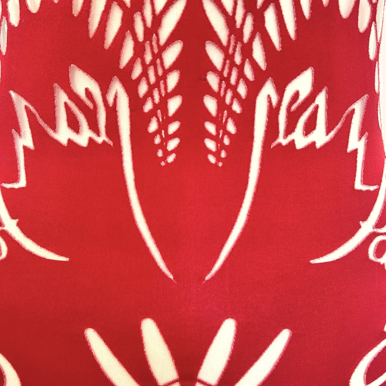 Jean Paul Gaultier S/S 2001 Red Art Nouveau Sheer Cutout Tank Maxi Dress