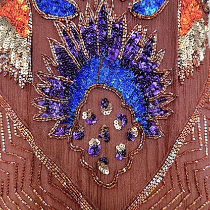 Blumarine Embellished Beaded Silk Slip Dress