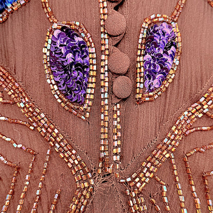 Blumarine Embellished Beaded Silk Slip Dress