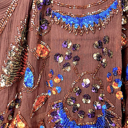 Blumarine Embellished Beaded Silk Slip Dress