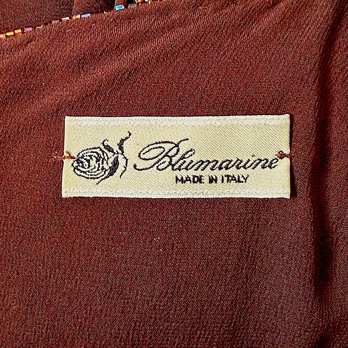 Blumarine Embellished Beaded Silk Slip Dress