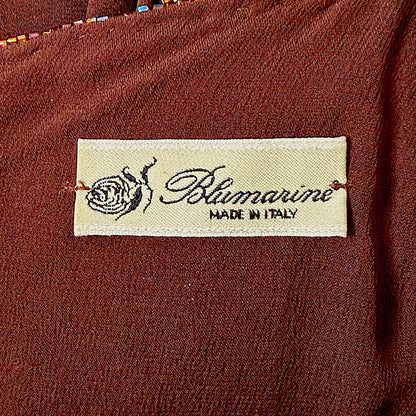 Blumarine Embellished Beaded Silk Slip Dress