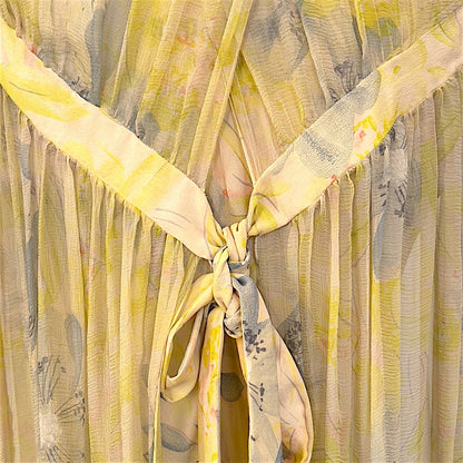 John Galliano S/S 2003 Exquisite Yellow Silk Layered Dress