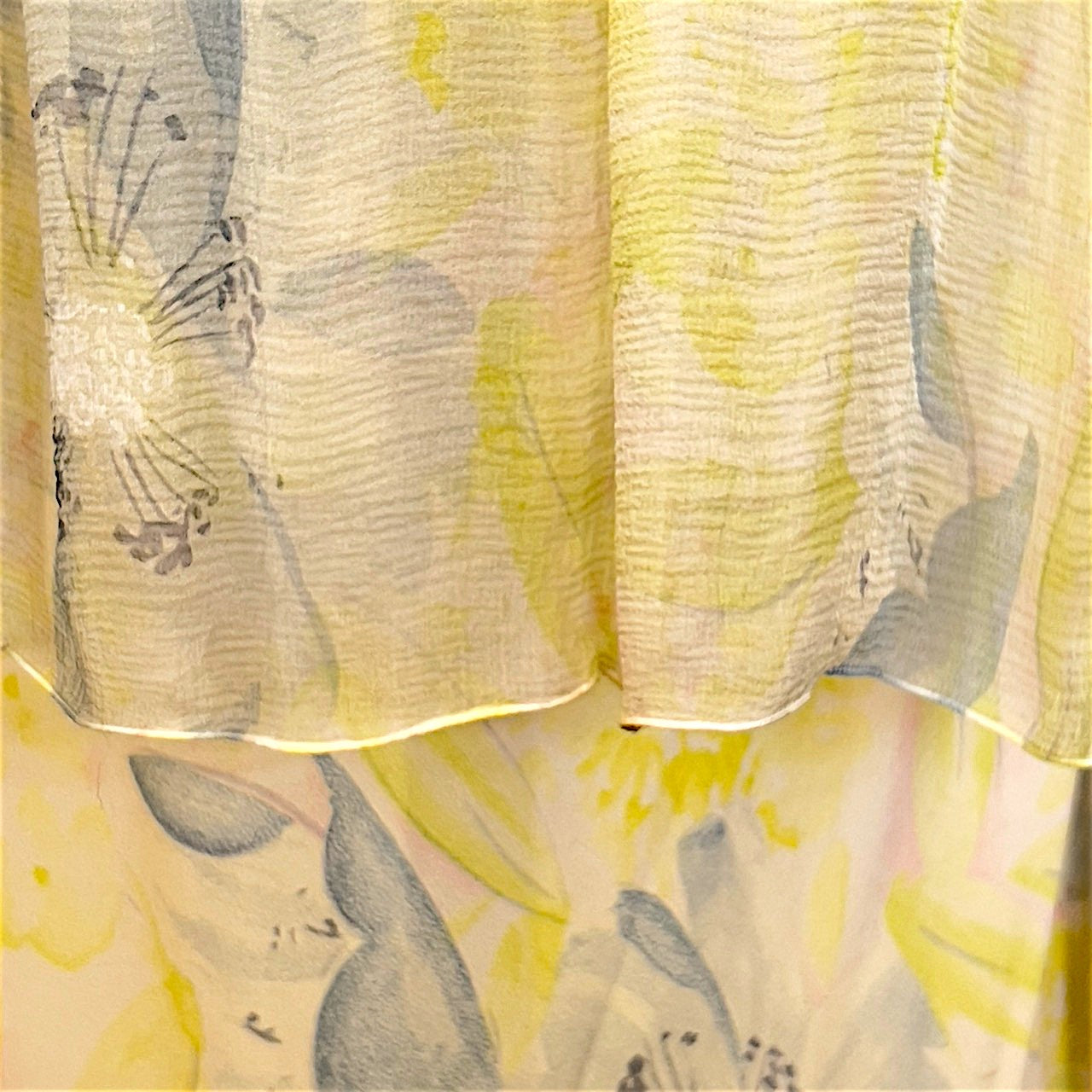 John Galliano S/S 2003 Exquisite Yellow Silk Layered Dress