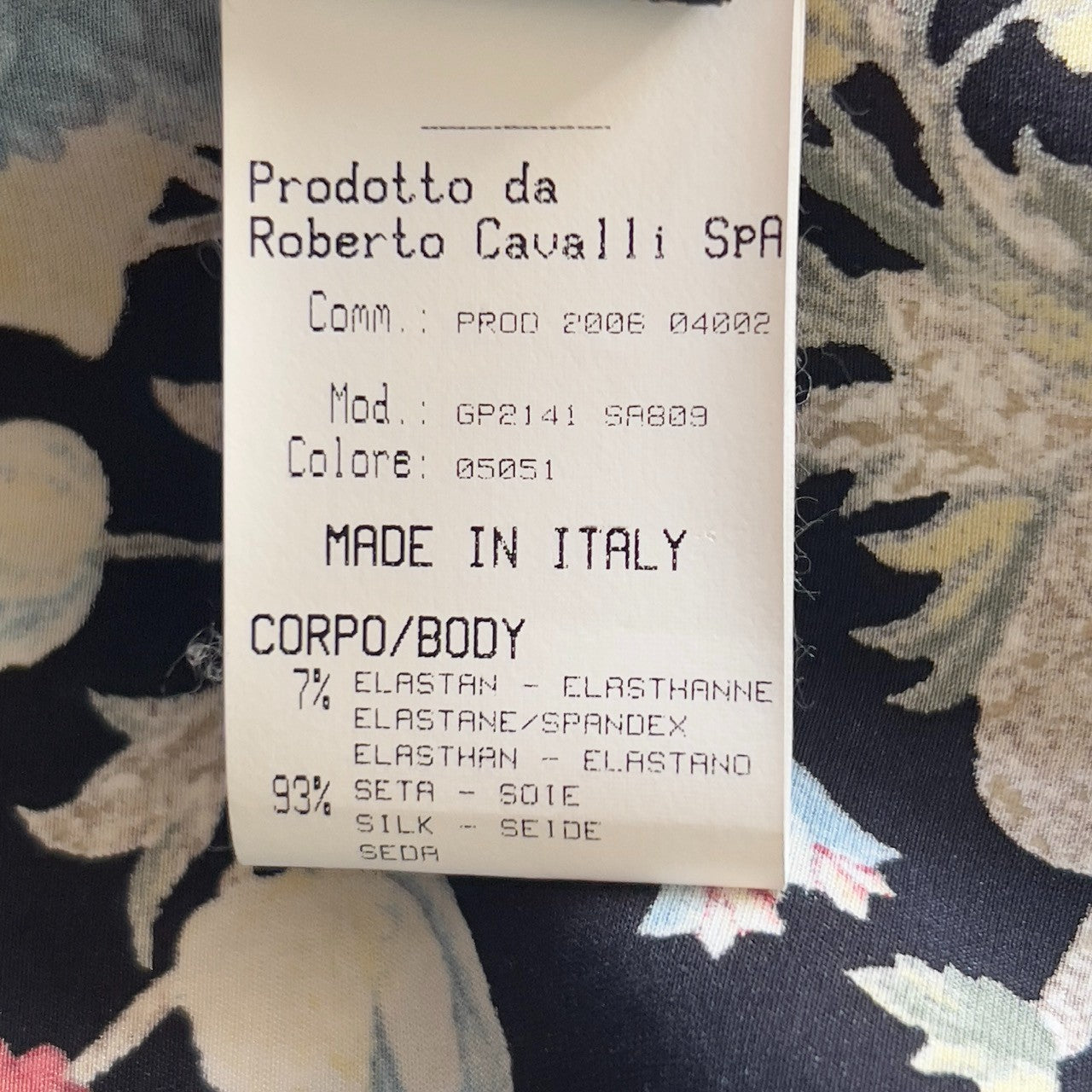 Roberto Cavalli F/W 2006 Floral Black Silk Bodycon Dress