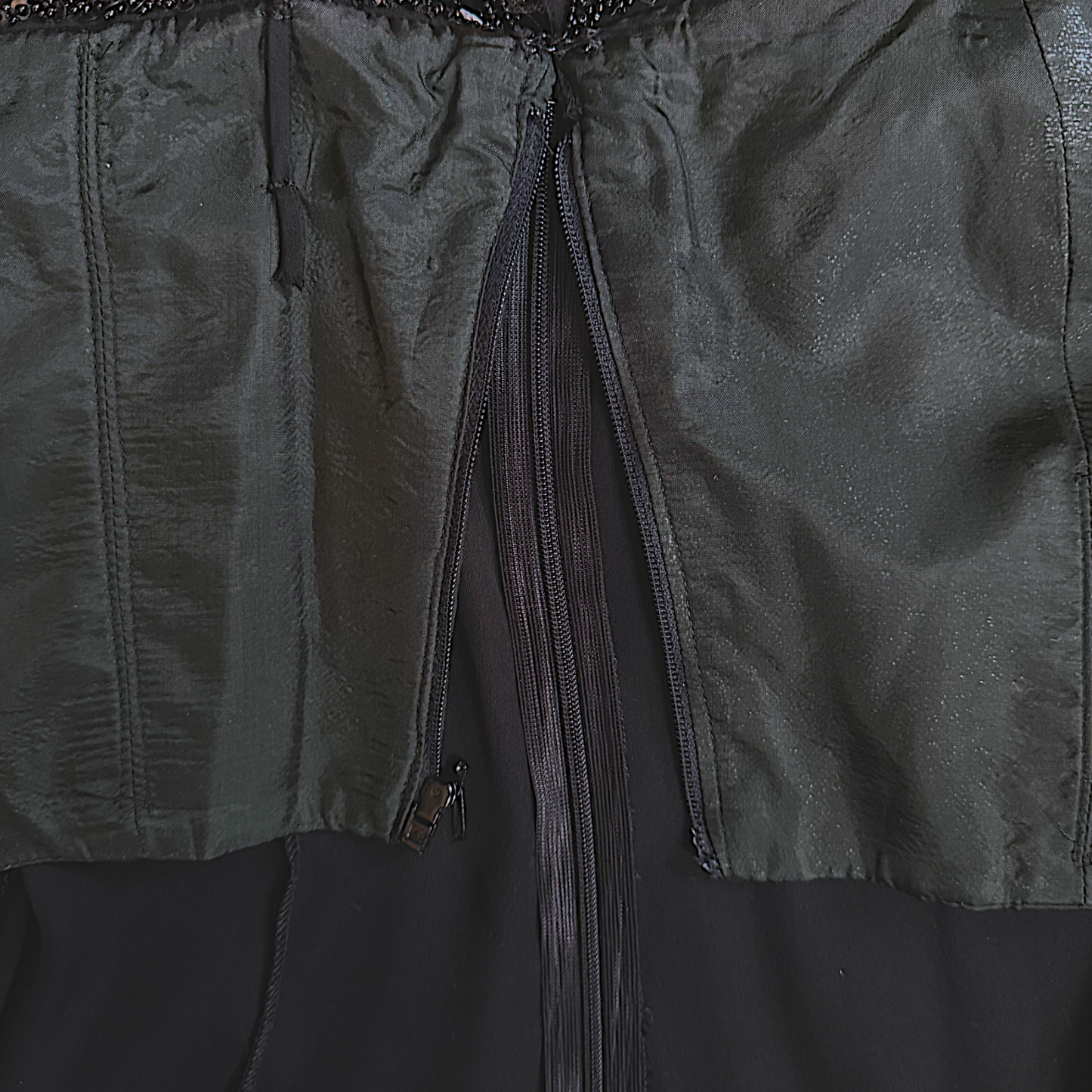 Valentino Square Neckline Black Silk Blend Evening Gown