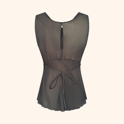 Prada F/W 1997 Olive Silk Beaded Runway Top