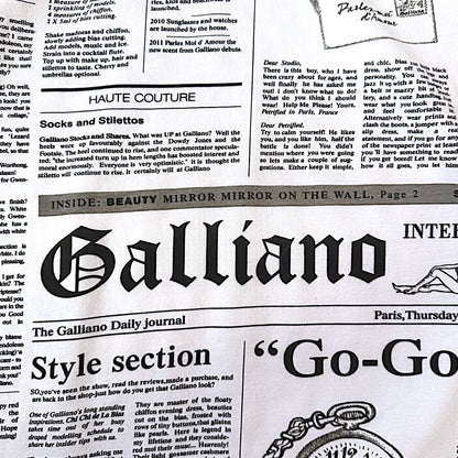 John Galliano Newspaper White Dress