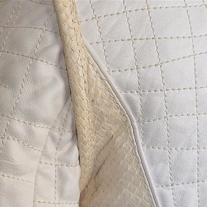 Roberto Cavalli F/W 2005 White Leather, Fox & Snake Coat