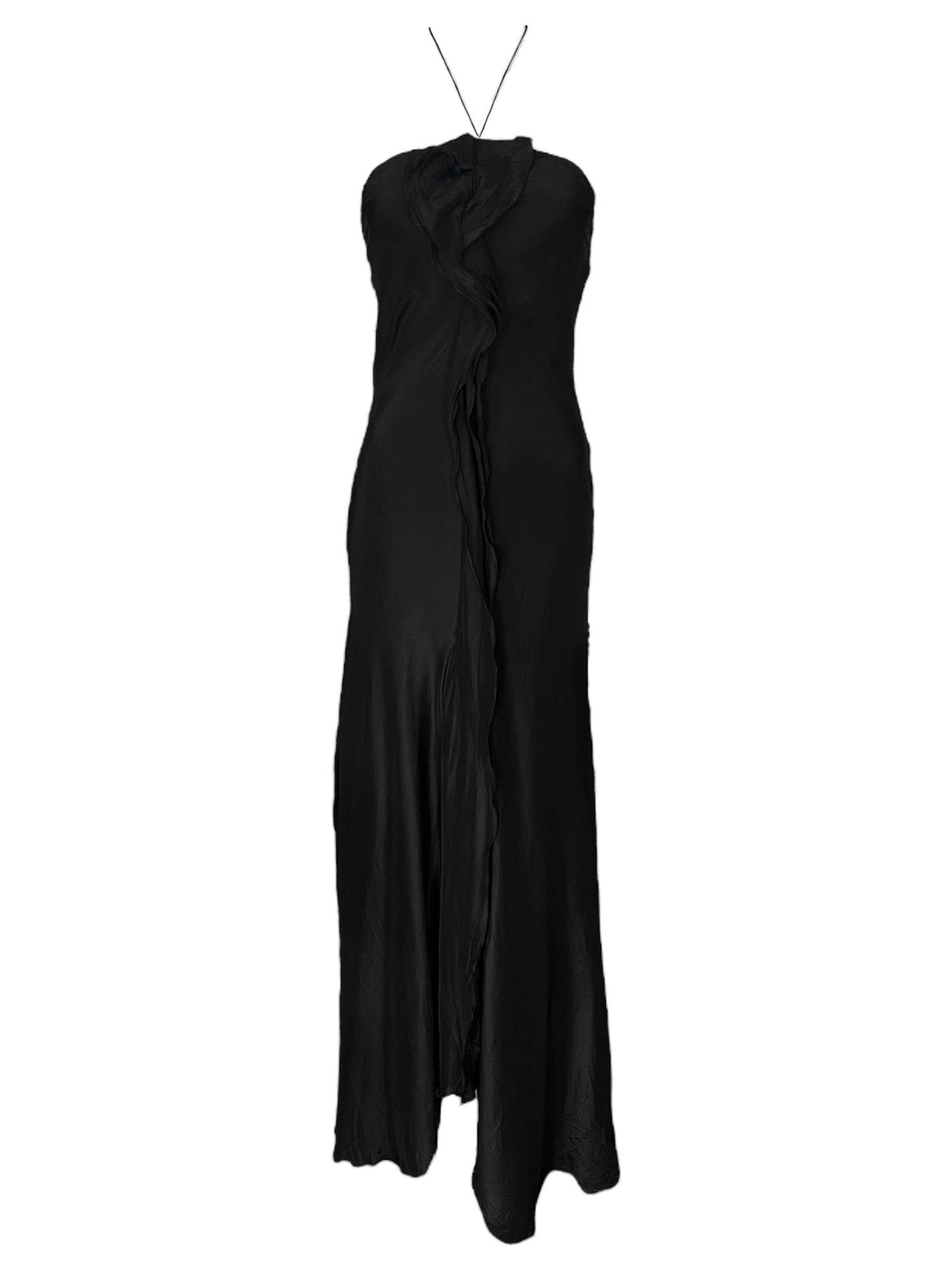 EMPORIO ARMANI S/S 2005 Black Halter Gown (S)