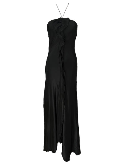 EMPORIO ARMANI S/S 2005 Black Halter Gown (S)