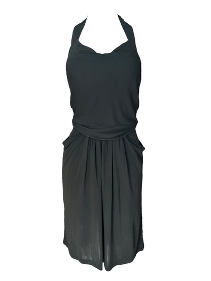 YVES SAINT LAURENT S/S 2008 Black Halterneck Dress (S)