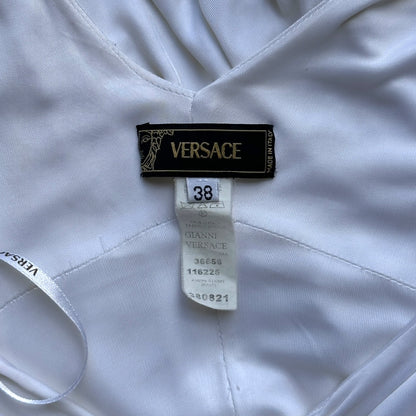Versace 2000s Draped Ruffle Knot Mini Dress