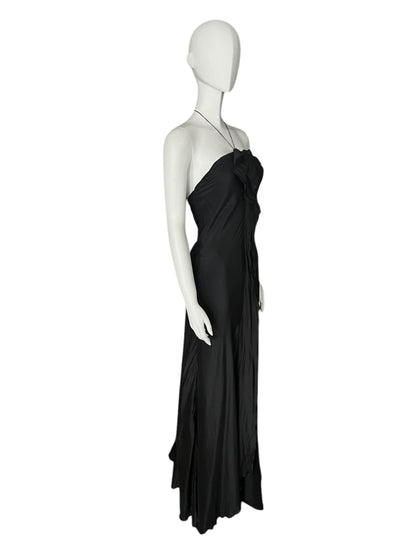 EMPORIO ARMANI S/S 2005 Black Halter Gown (S)