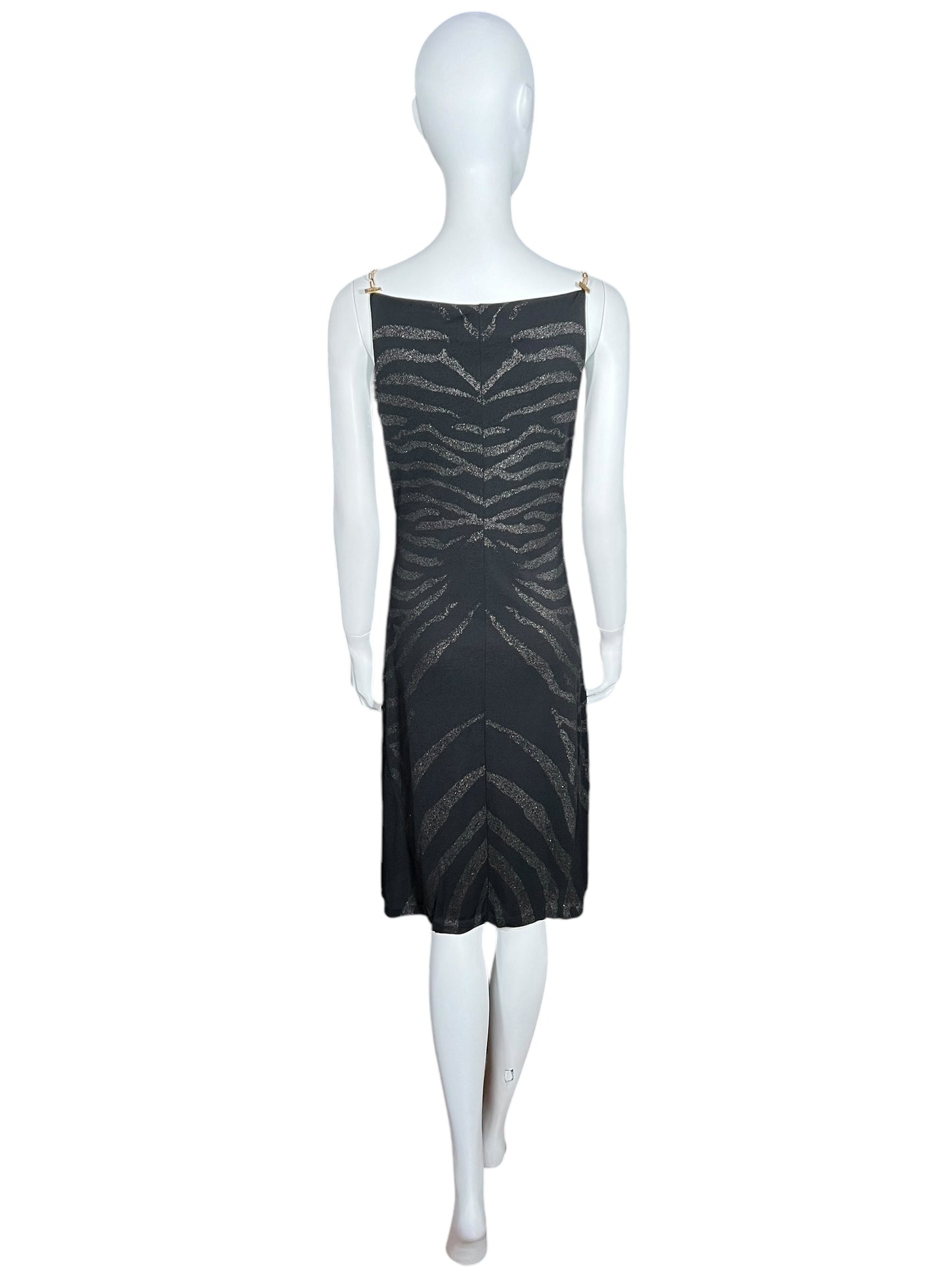 ROBERTO CAVALLI S/S 1999 Cowl Neck Slip Dress with Chain Straps (S)
